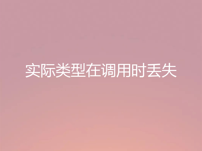 实际类型在调用时丢失