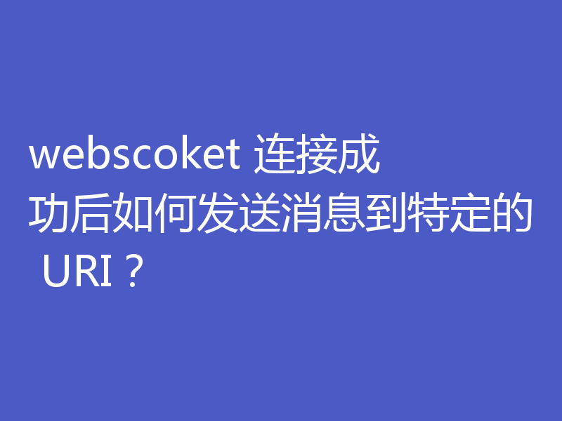 webscoket 连接成功后如何发送消息到特定的 URI？