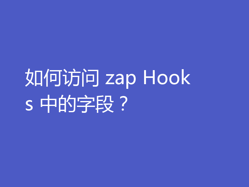 如何访问 zap Hooks 中的字段？