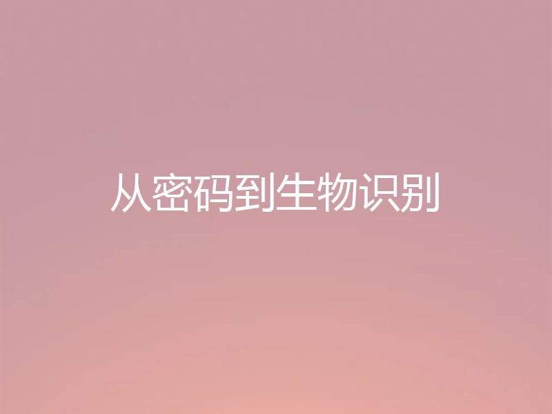 从密码到生物识别