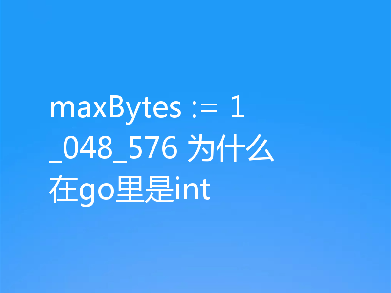 maxBytes := 1_048_576 为什么在go里是int