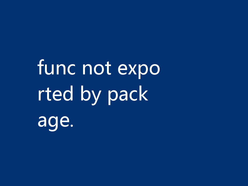 func not exported by package.