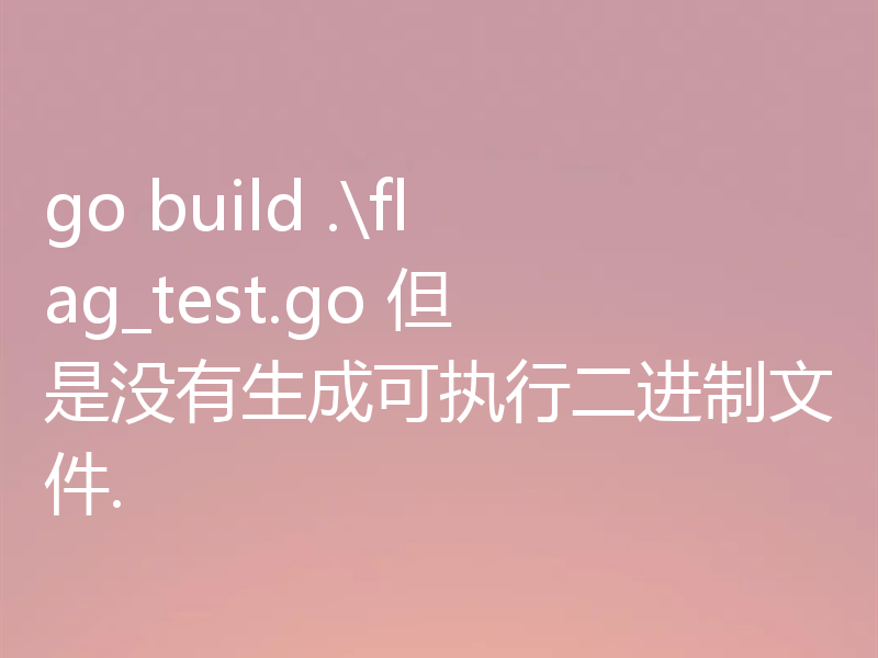 go build .\flag_test.go 但是没有生成可执行二进制文件.
