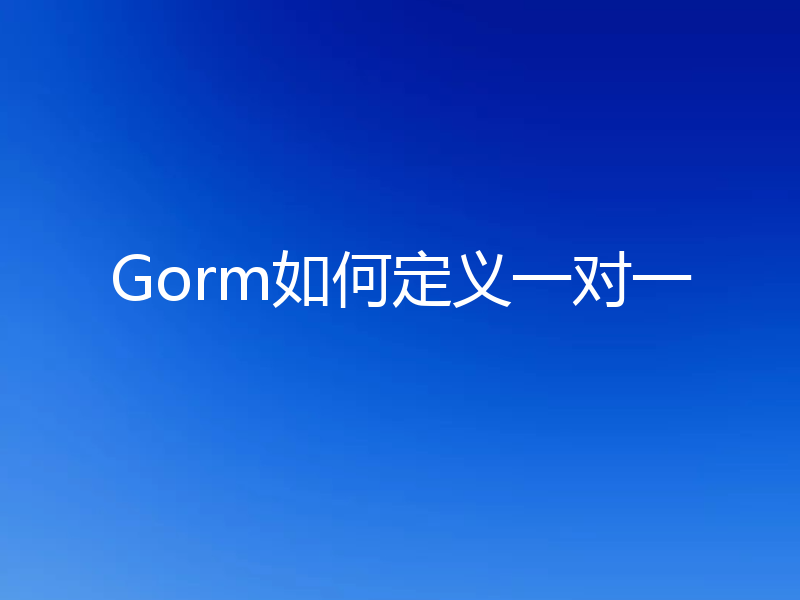 Gorm如何定义一对一