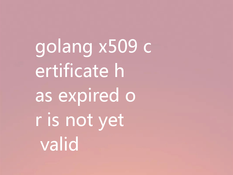 golang x509 certificate has expired or is not yet valid