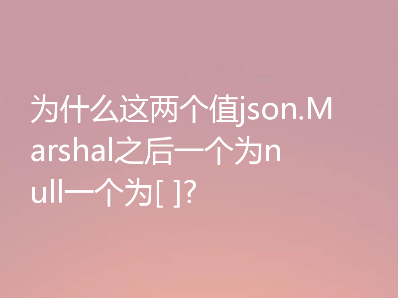 为什么这两个值json.Marshal之后一个为null一个为[ ]?