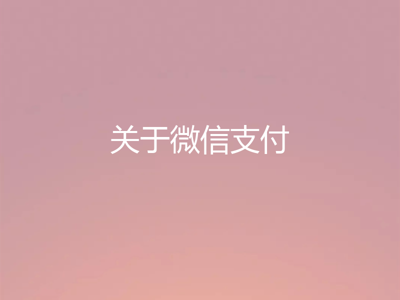 关于微信支付