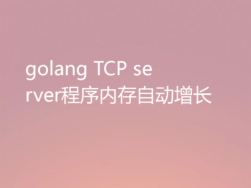 golang TCP server程序内存自动增长