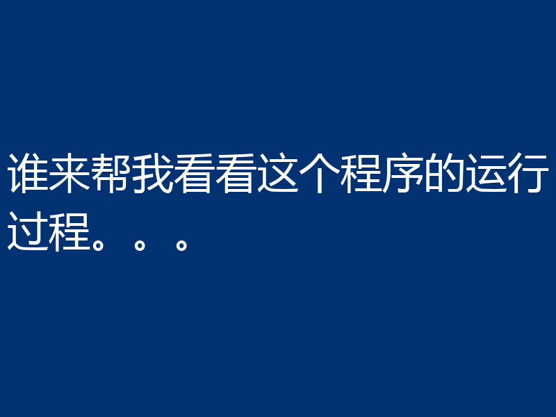 谁来帮我看看这个程序的运行过程。。。