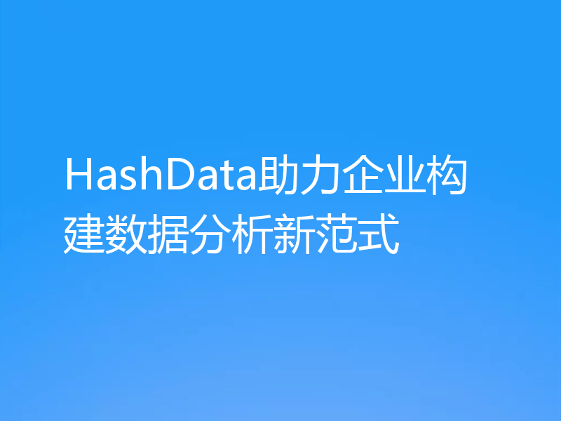 HashData助力企业构建数据分析新范式
