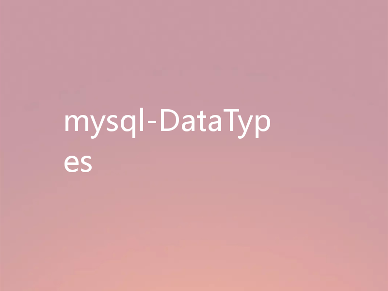 mysql-DataTypes