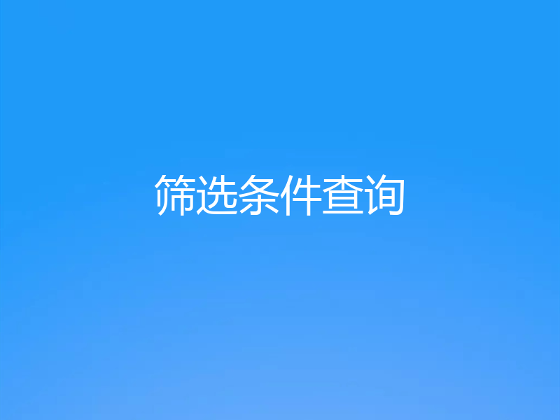 筛选条件查询