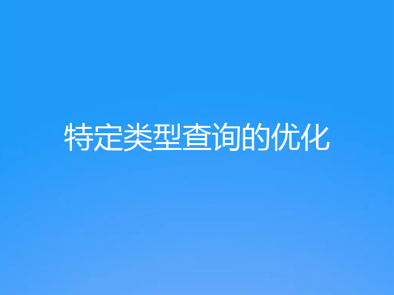 特定类型查询的优化