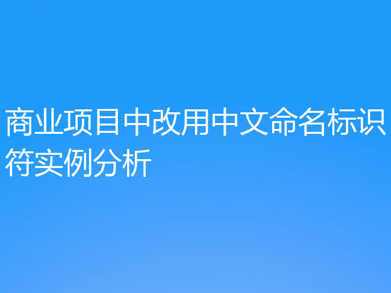 商业项目中改用中文命名标识符实例分析