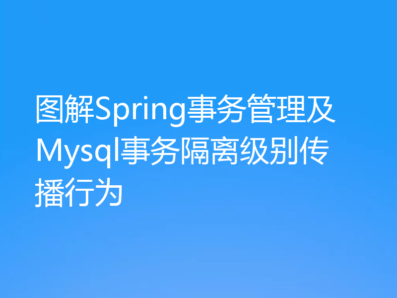 图解Spring事务管理及Mysql事务隔离级别传播行为