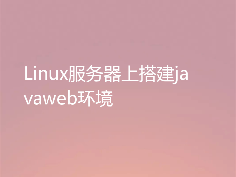 Linux服务器上搭建javaweb环境