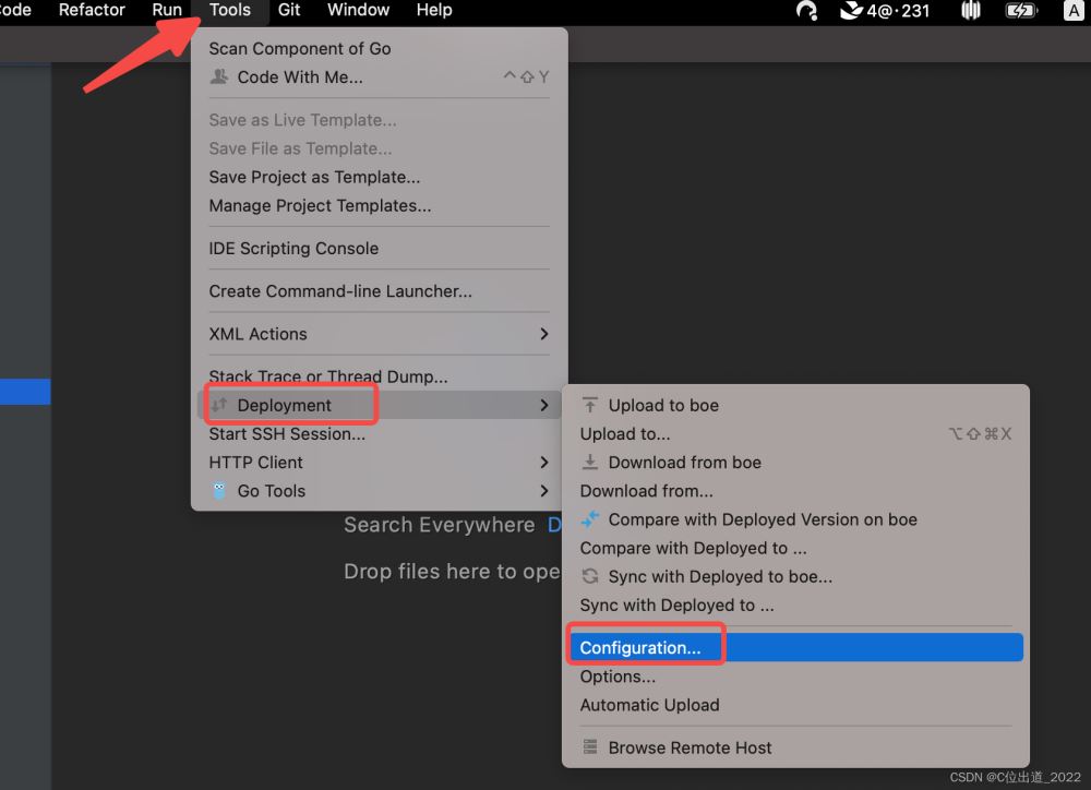 GoLand一键上传项目到远程服务器的方法步骤