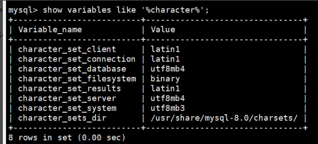 MySQL默认字符集设置详情