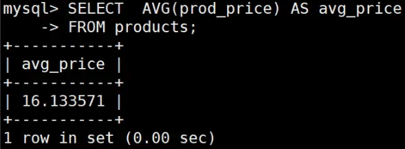 SQL使用聚集函数实现对数据汇总