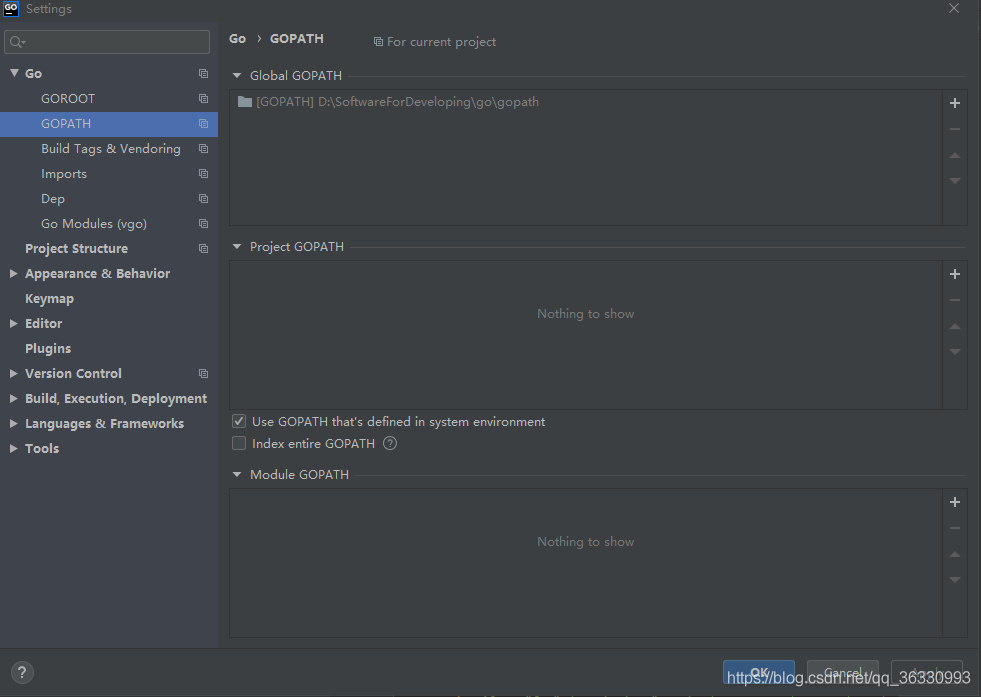 GOPATH不用改变,自动为系统变量