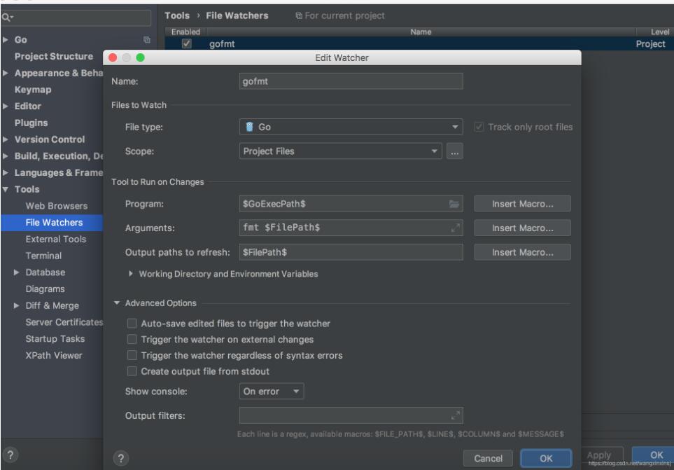 在goland中配置gofmt的操作