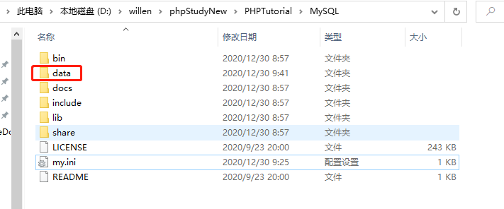 创建好了data目录 创建好了data目录