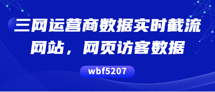 运营商大数据之三网实时截流网站访客数据 运营商大数据之三网实时截流网站访客数据