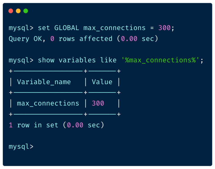 MySQL 配置文件调整最大连接数