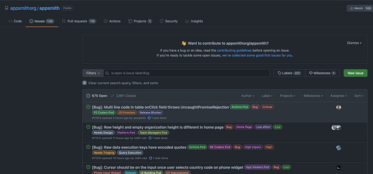Appsmith bug Appsmith bug
