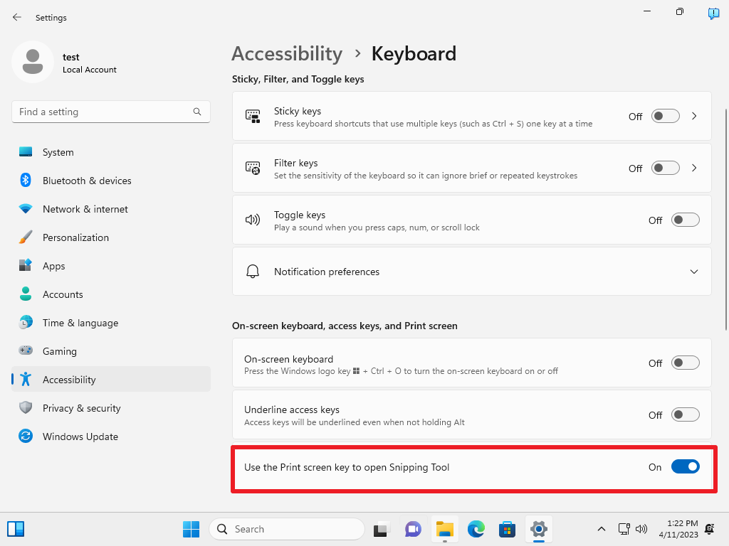 Windows 11 的打印键可能很快就会有不同的功能