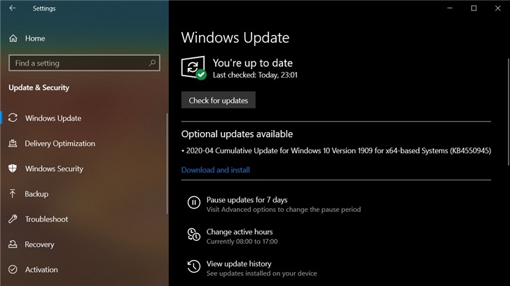 win10 1909更新补丁KB4550945可选推送修复大量漏洞有哪些 win10 1909更新补丁KB4550945可选推送修复大量漏洞有哪些