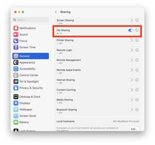 修复文件共享在 MacOS Ventura 中不起作用