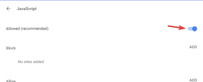 chrome-javascript-enable