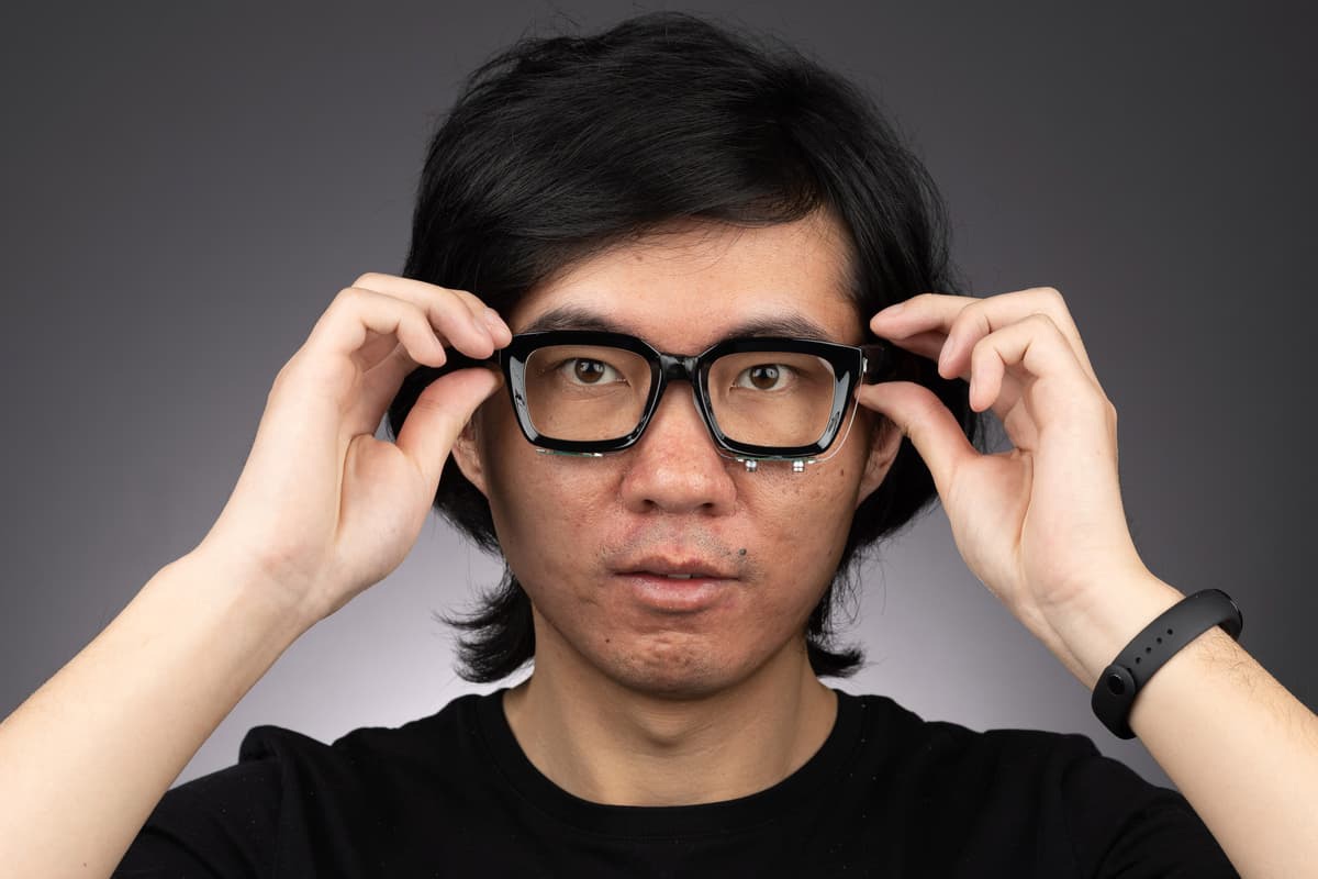 The EchoSpeech glasses (modeled here by lead scientist Ruidong Zhang) could be utilized to control devices, or even to help the voiceless communicate The EchoSpeech glasses (modeled here by lead scientist Ruidong Zhang) could be utilized to control devices, or even to help the voiceless communicate