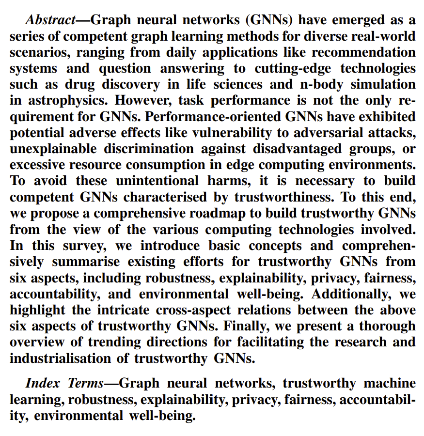 如何构建可信GNN？最新综述来了！可信图神经网络：维度，方法，趋势