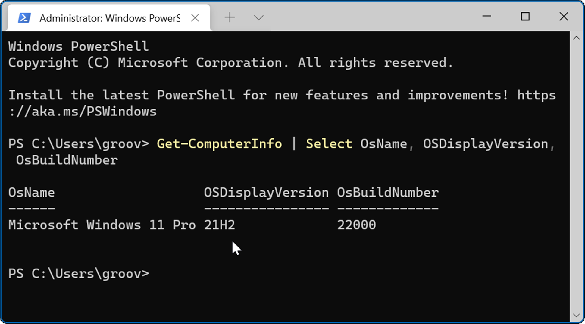 PowerShell-Command-Windows-11-Version