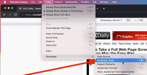 在 Chrome 中捕获全尺寸网页滚动屏幕截图