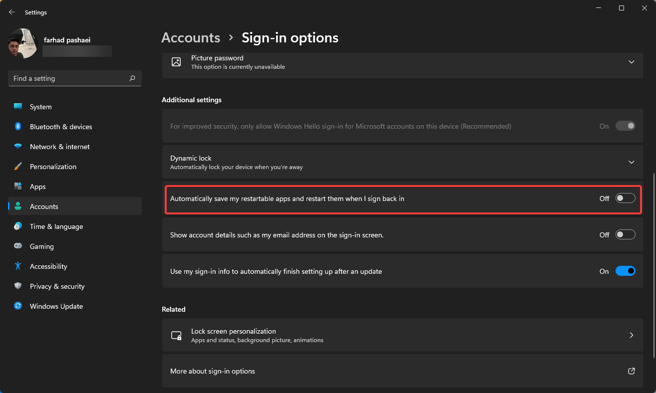 Disable-restart-apps