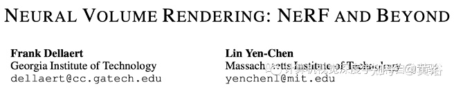 神经体绘制：NeRF及其以外方法