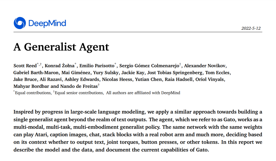 超越 GPT-3，DeepMind 推出新宠 Gato，却被质疑「换汤不换药」