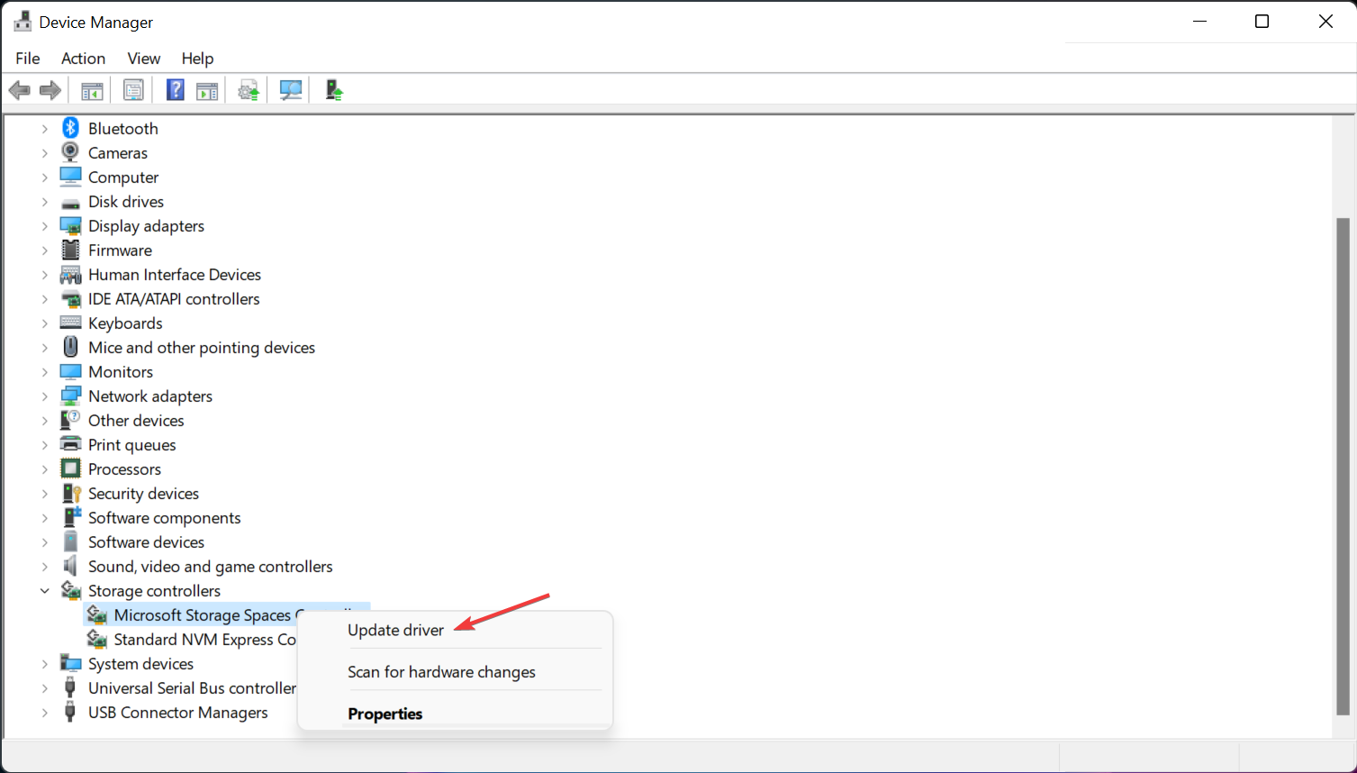 update-storage-space-driver