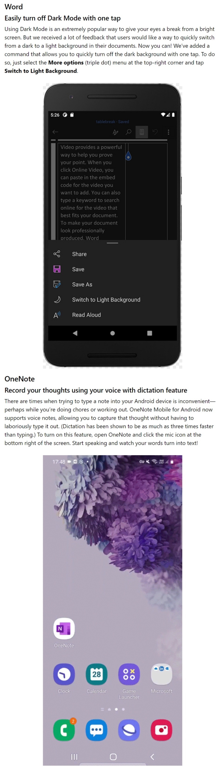 Android Office Insider Build 16.0.15128.20058 为 OneNote 添加语音听写功能