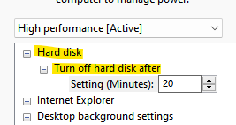 如何在 Windows 11 中的空闲时间后更改关闭硬盘