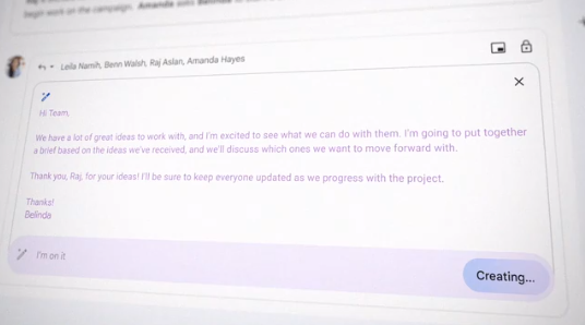 向微软宣战，谷歌宣布在 Gmail、Docs 等应用中加入生成式 AI 功能