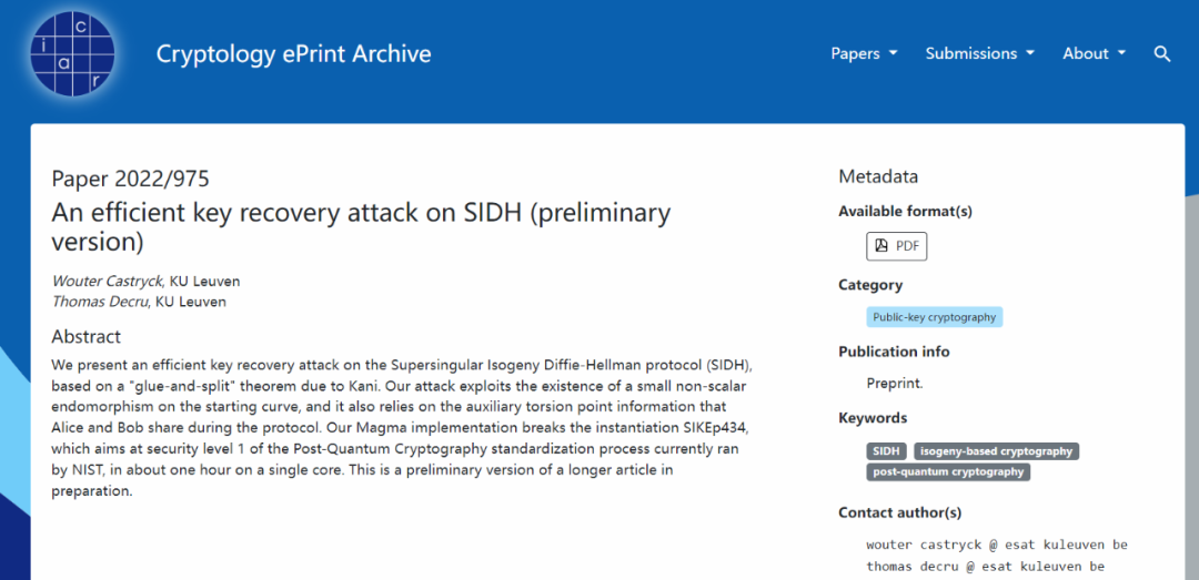 十年台式机，单核1小时破解后量子加密算法，密码学家：太突然了