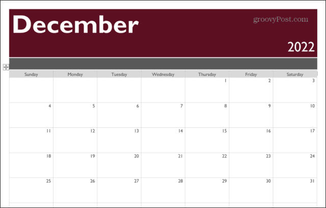 如何在 Word 中制作日历