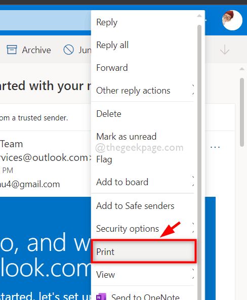 如何从 Outlook 或 Outlook.com 打印电子邮件
