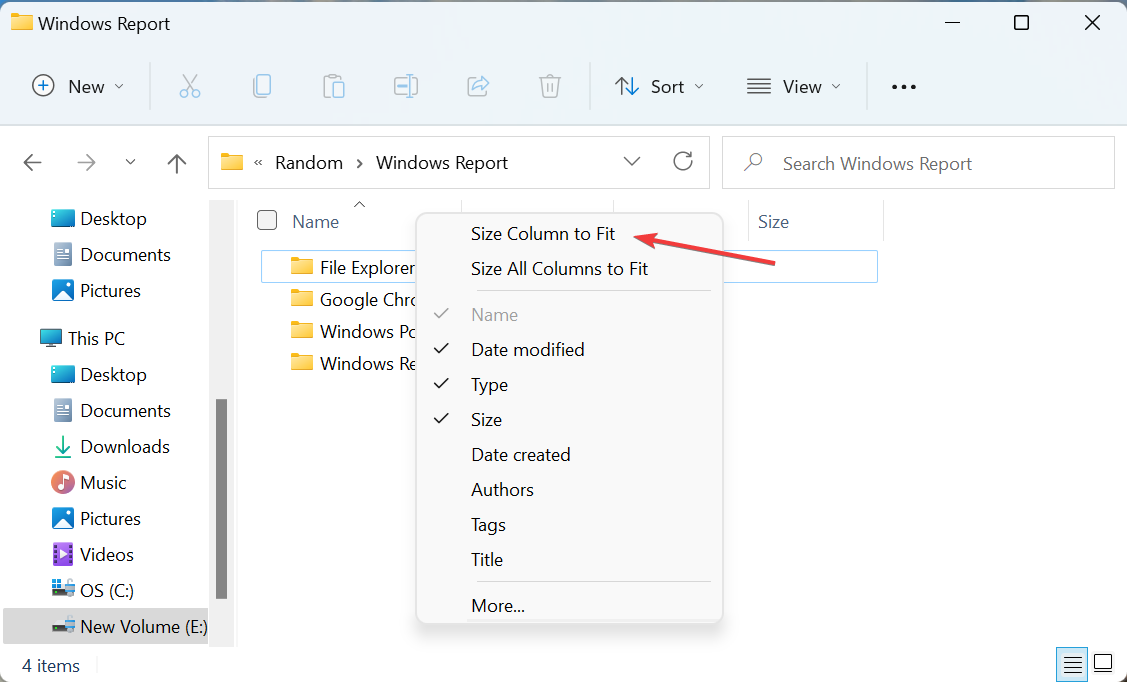 如何调整所有列的大小以自动适应 Windows 11