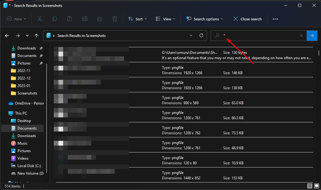 Asterisk-search-file-explorer