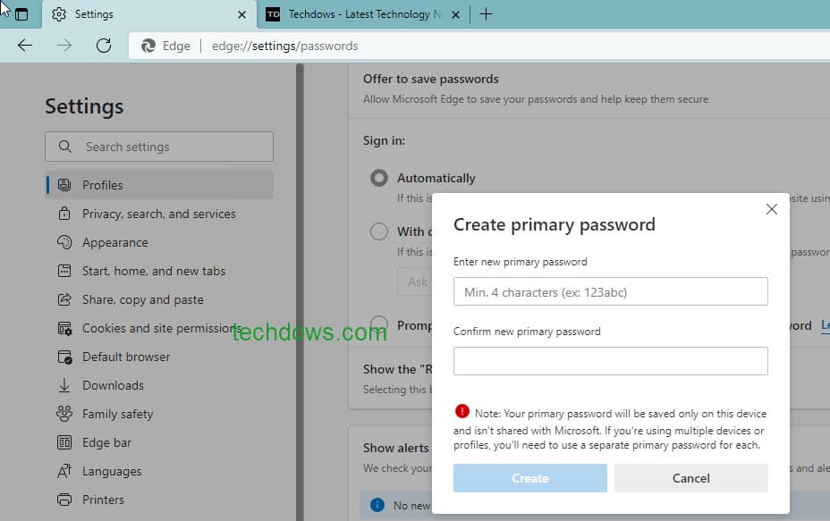 create-Primary-Password-Microsoft-Edge